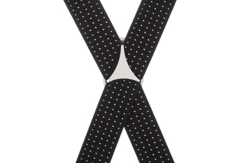 Outlet Non Pristine Black Polka Dot Trouser Braces With Large Clips